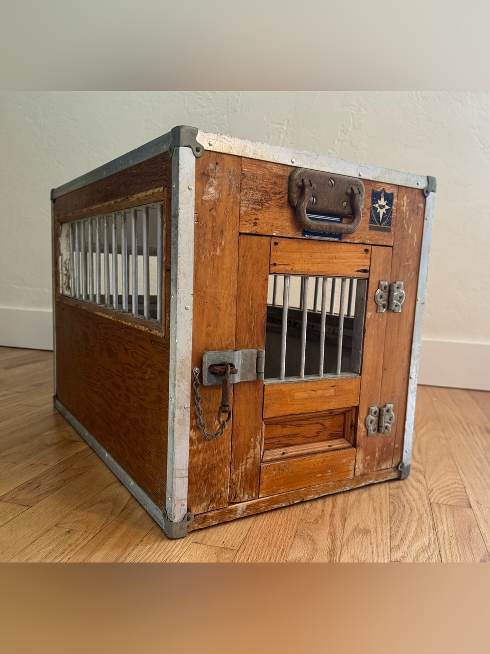 Rare 1960s Kroyer Crates Dog Handlers’ Guild Wooden Travel Kennel